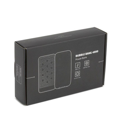 Повербанк 4000 mAh Bergamo Bubble Bang Lightlogo, світлодіодний індикатор
