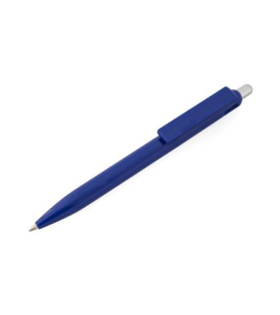 Ручка пластиковая DORA с серебряной кнопкой NEW 110120 под печать логотипа