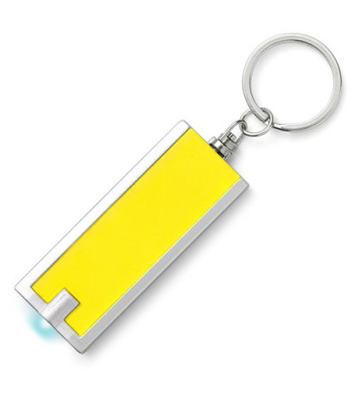 Брелок-фонарик прямоугольной формы из пластика в цветном корпусе 951992 под логотип