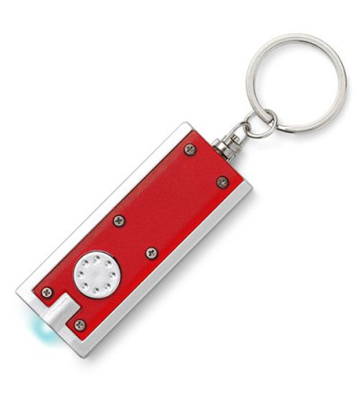 Брелок-фонарик прямоугольной формы из пластика в цветном корпусе 951992 под логотип