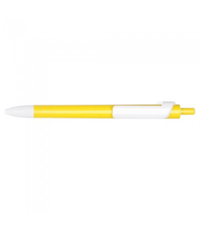 Ручка пластиковая в цветном корпусе с белыми элементами Forte (Lecce Pen) под тампо-печать