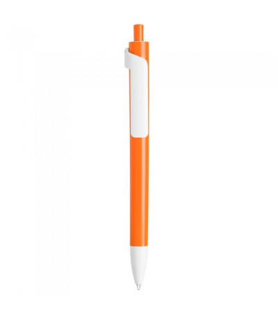 Ручка пластиковая в цветном корпусе с белыми элементами Forte (Lecce Pen) под тампо-печать