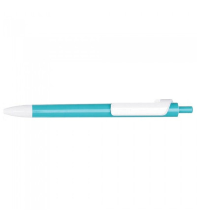 Ручка пластиковая в цветном корпусе с белыми элементами Forte (Lecce Pen) под тампо-печать