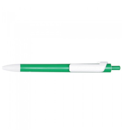 Ручка пластиковая в цветном корпусе с белыми элементами Forte (Lecce Pen) под тампо-печать