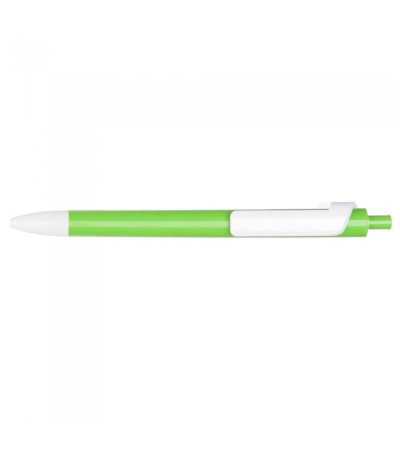 Ручка пластиковая в цветном корпусе с белыми элементами Forte (Lecce Pen) под тампо-печать