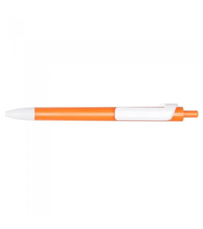 Ручка пластиковая в цветном корпусе с белыми элементами Forte (Lecce Pen) под тампо-печать