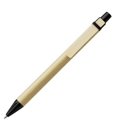 Ручка картонная с цветными элементами и деревянным клипом 952019 под печать