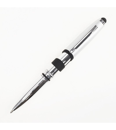 Ручка металлическая 3 в 1, стилус, фонарик, держатель для смартфона 260M под гравировку