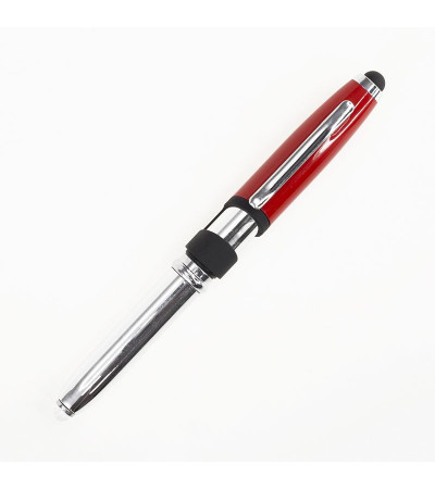 Ручка металлическая 3 в 1, стилус, фонарик, держатель для смартфона 260M под гравировку