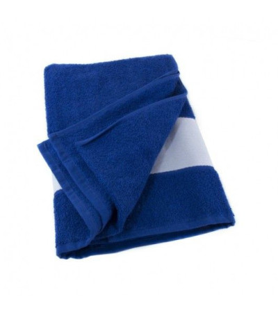 Синие полотенце с белым бордюром