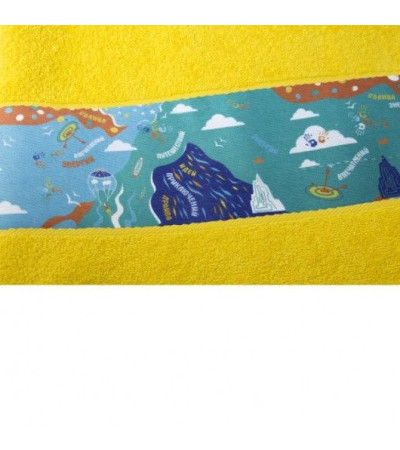 Синие полотенце с белым бордюром