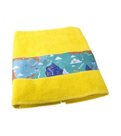 Синие полотенце с белым бордюром