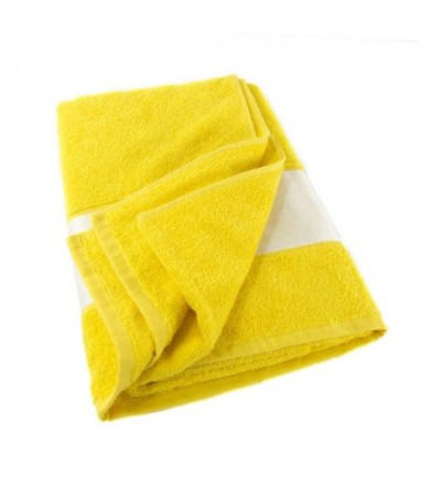 Синие полотенце с белым бордюром