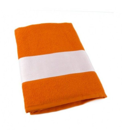 Синие полотенце с белым бордюром