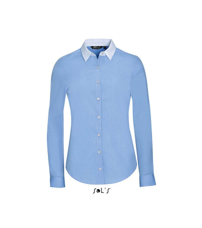 Рубашка женская, плетение нить к нити, с длинным рукавом SOL’S BELMONT WOMEN 014313