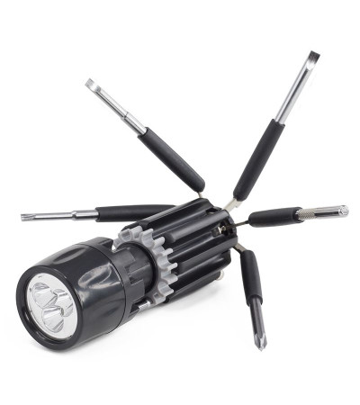 Мультифункциональный фонарик Multilight с LED лампами и набором отверток производства Lighthouse под логотип