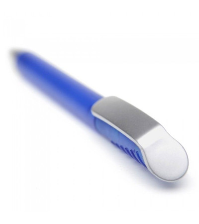 Ручка из прозрачного пластика, модель Top Spin Silver производства Ritter Pen 10083 под логотип