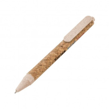 Ручка под моделью CORK из био-разлагающего пластика и корпуса из корка под печать логотипа