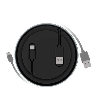 Беспроводная зарядная станция LINE ART ROUND QI, 10W, светящийся логотип