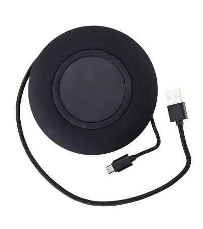 Беспроводная зарядная станция LINE ART ROUND QI, 10W, светящийся логотип