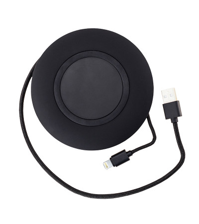 Беспроводная зарядная станция LINE ART ROUND QI - LIGHTING, 10W светящийся логотип