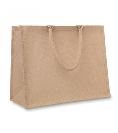 Сумка хозяйственная IVONA из джута и парусины с ручками и ламинацией для шопинга, размер 40х15х35 см