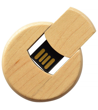 Круглая деревянная флешка S0247 4Гб, 8Гб, 16Гб, 32Гб, 64Гб
