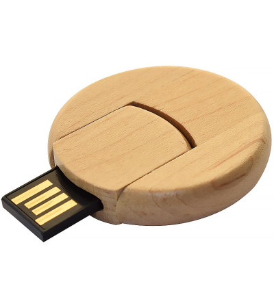 Круглая деревянная флешка S0247 4Гб, 8Гб, 16Гб, 32Гб, 64Гб
