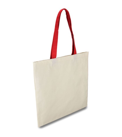 Эко-сумка из хлопка с цветными ручками (38х40 см) 240г/кв.м ТМ Эко-Торба Украинского производства