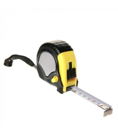 Пластиковая рулетка, 90403235,  в резиновом корпусе, 5 метров с фиксатором, под нанесение
