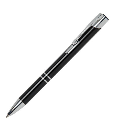 Металлическая ручка в цветном корпусе с хромированными насечками 953444 под гравировку логотипа