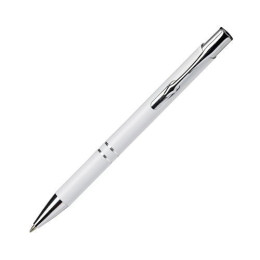 Металлическая ручка в цветном корпусе с хромированными насечками 953444 под гравировку логотипа