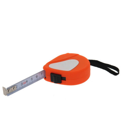 Рулетка в цветном, пластиковом корпусе с фиксатором, длиной 3 метра, 90403245 под логотип