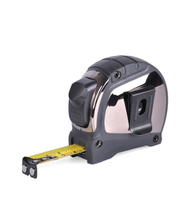 Рулетка с названием Galaxy, в прочным, резиновом корпусом, длина ленты 5 метров с магнитом и фиксатором под печать