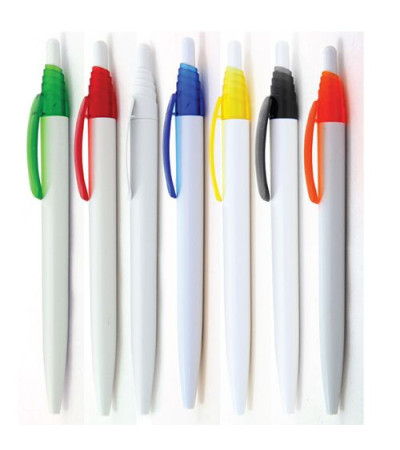 Ручка пластиковая с цветным, прозрачным клипом ТМ Bergamo 5356