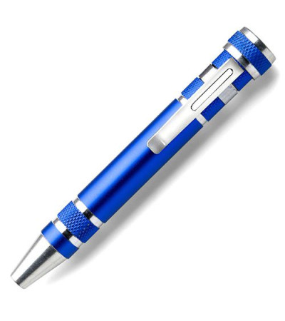 Отвертка металлическая с магнитом и 4 крестообразными и 4 плоскими насадками , 954853, под гравировку