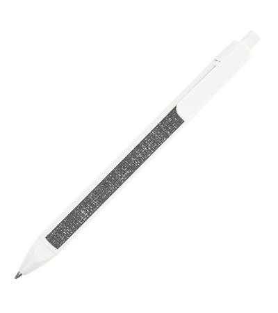 Необычная ручка с названием Textile Pen, в пластиковом корпусе и тканевой вставкой под логотип