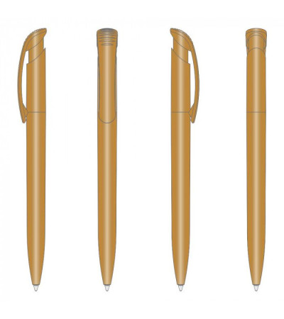 Золотая ручка в пластиковом корпусе, с названием Clear Gold, под тампо-печать