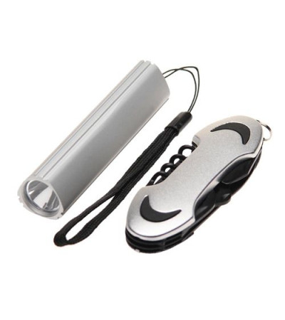 Подарочный набор с металлическим LED фонариком и мультитулом, 7 в 1, 905004 под нанесение