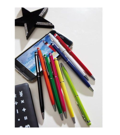 Популярная ручка со стилусом в металлическом корпусе, с цветной эмалью, 911014, под логотип