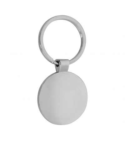 Брелок в полукруглой форме из металла, с названием Circle под гравировку логотипа