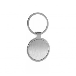 Брелок в полукруглой форме из металла, с названием Circle под гравировку логотипа