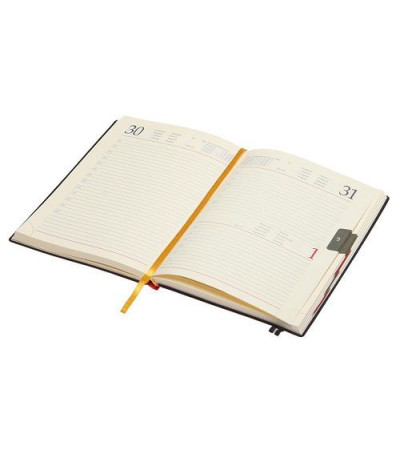 Ежедневник с обложкой, напоминающей текстуру дерева, датированный, с названием Альберго, 836083, под логотип