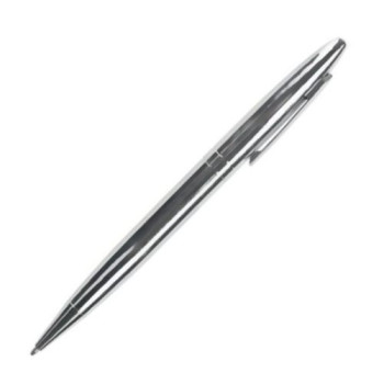 Стильная металлическая ручка с названием DELLA с цветной эмалью под логотип