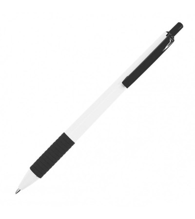 Практичная ручка, в пластиковом корпусе с цветной резинкой, Tender, под тампо-печать логотипа