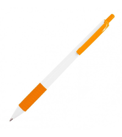Практичная ручка, в пластиковом корпусе с цветной резинкой, Tender, под тампо-печать логотипа
