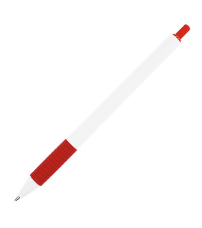 Практичная ручка, в пластиковом корпусе с цветной резинкой, Tender, под тампо-печать логотипа