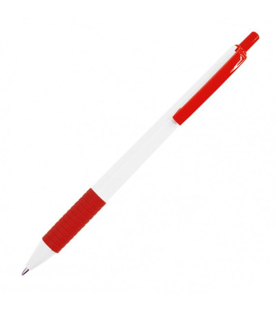 Практичная ручка, в пластиковом корпусе с цветной резинкой, Tender, под тампо-печать логотипа