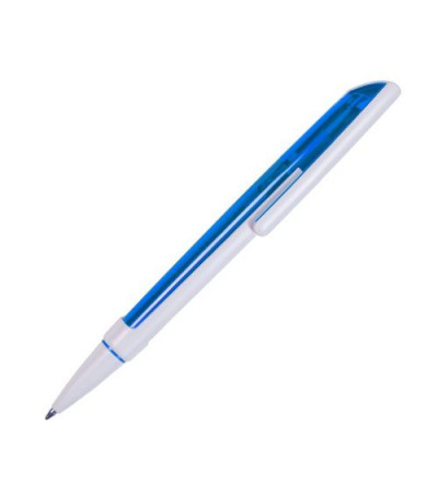 Ручка пластиковая, в полупрозрачном корпусе с белыми элементами 2200, под нанесение