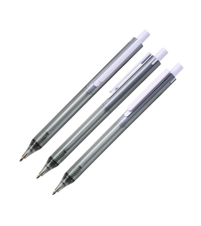 Ручка шариковая, из полупрозрачного цветного пластика с белым клипом New York, ТМTotobi